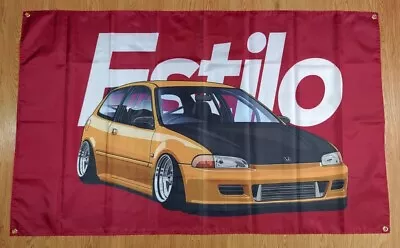 Banner Civic Jdm Garage Flag Honda Mancave Workshop Racing Type Sign Wall Integr • $16.17