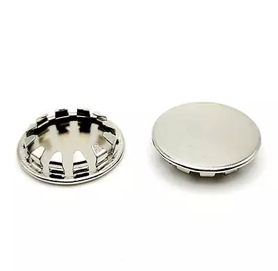 7/8” Metal Snap In Panel Plugs Bright Nickel Plated Steel Hole Cover .875 Silver • $12.49