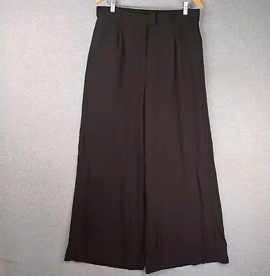 Decjuba Pants Womens Size L Black Wide Leg Palazzo Elastic Waist Pockets • $24.95