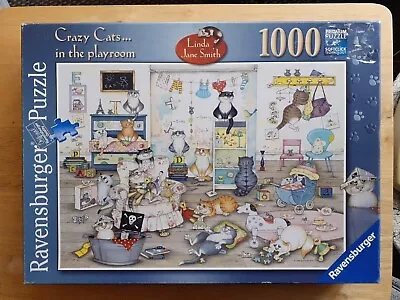 Ravensburger 1000 Piece Jigsaw. Crazy Cats In The Playroom. Linda Jane Smith • £4.29