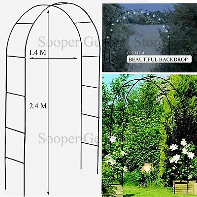 £11.95 • Buy Garden Arch Trellis Archway Plants Metal Climbing Frame Tubular 2.4M Rose Arbour