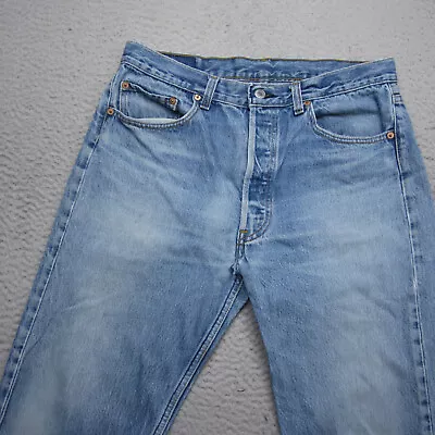 Vintage Levis 501 Jeans Men 32x30 Blue Stone Wash Button Fly Faded Distressed • $99.99