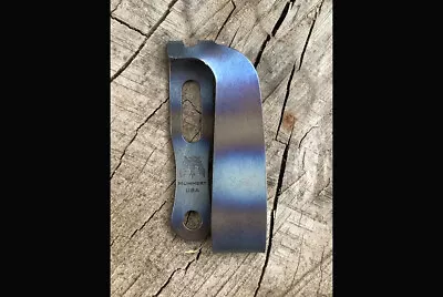 Mummert Knives Slotted Titanium Flame Annodized Clip • $29.99