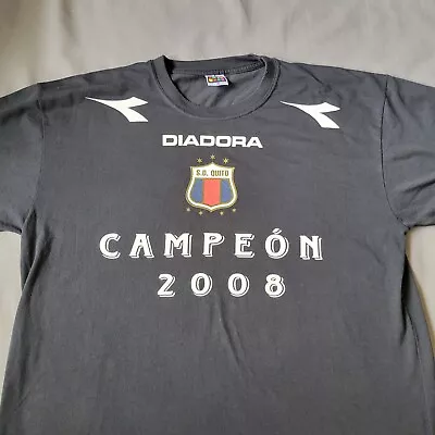 SD Quito Mens Tshirt Black XL Short Sleeve Ecuador Football Campeon 2008  • $13.97