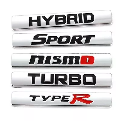 3D Metal Car Stickers Rear Trunk Emblem Badge Decals Sport Hybrid Turbo Sticker • $12.13