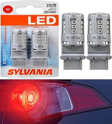 Sylvania LED Light 3157 Red Two Bulbs Brake Stop Tail Park Replacement Lamp OE • $22