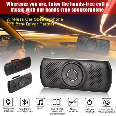 Car Kit Speakerphone Wireless Bluetooth Hands Free Multipoint Sun Visor Speaker • $17.99