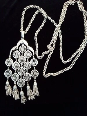 £34.65 • Buy Vintage CROWN TRIFARI  Silver Tone Statement Necklace