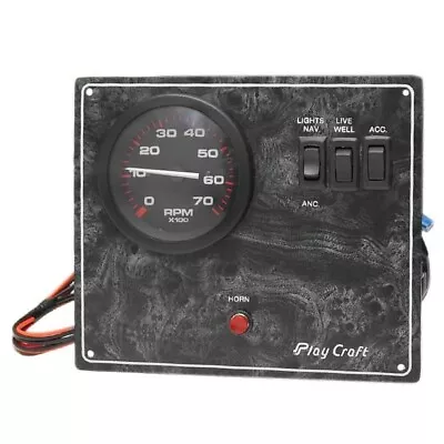 PlayCraft Pontoon Boat Gauge Switch Panel |  8 3/8 X 7 1/8 Inch Gray • $92.87