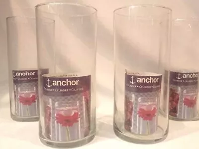 Set Of Four Clear Glass Cylinder Floating Candle Holders • $21.99