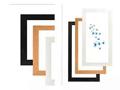 Panoramic Sizes Picture Frames Photo Frames Modern Poster Frame Black| White|Oak • £7.93