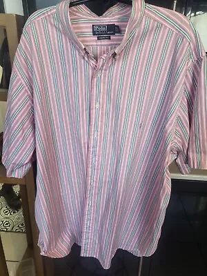 Ralph Lauren Shirt Mens Summer Candy Stripe 3 Xb 19.5 Collar Ex Cond • £29.99