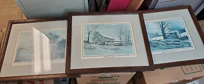 Set 3 Vintage MICHAEL SLOAN Homeward Bound Foggy Mountain Morning Cabin ~ Framed • $69.50