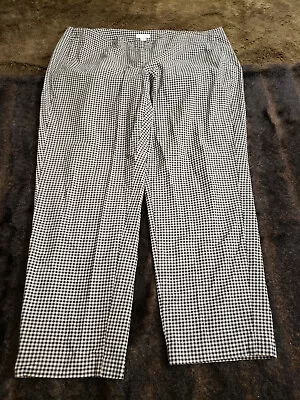 J Jill Womens Black Tan Check Plaid Office Trouser Pants Size 16 • $16.88