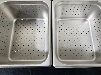 One 24 Gauge Half Size 6  Deep Stainless Steel Perforated Steam Table Hotel Pans • $45