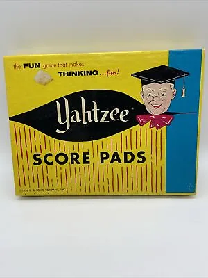 Vintage Yahtzee Score Pads 1956 ES Lowe Company Box Score Cards Box Rules • $6.95