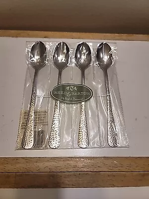 NEW Reed & Barton Heritage Mint Olde English Hammered Iced Tea Spoons Set Of 4 • $34.99