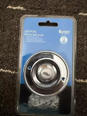 £9.99 • Buy Byron 2207P1BC Wired Circular White Press Button Round Door Bell Push Chrome 