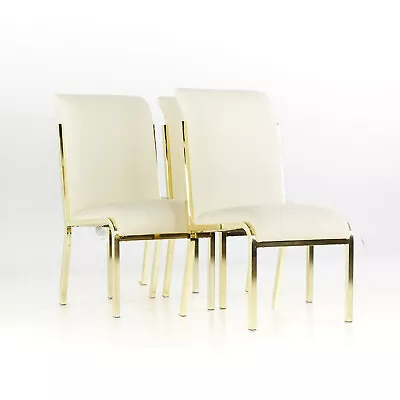 Milo Baughman Style Mid Century Brass Dining Chairs - Set Of 4 • $2747