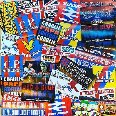 £13.99 • Buy 100 X Crystal Palace Ultra Stickers Based On Programme Scarf Pin Badge CPFC Flag