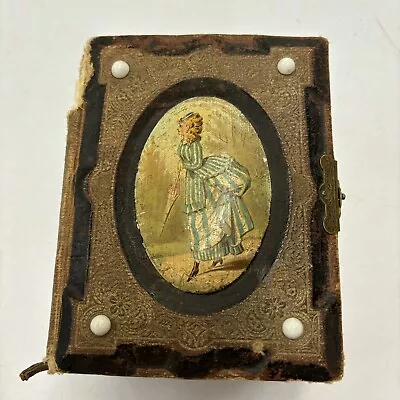 Small Antique Victorian Leather Photo Album 51 Tin Type Photographs Family • $199.95