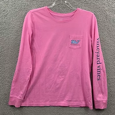 Vineyard Vines Shirt Mens Small Pink Blue Whale Long Sleeve Pullover Preppy • $15.02