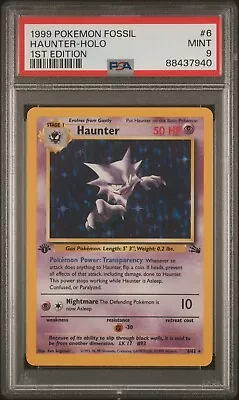 Pokemon Haunter Fossil 1st Edition Holo Rare #6 PSA 9 Mint • $49.95