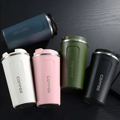 510ML/380ML Insulated Coffee Mug Cup Travel Thermal Stainless Steel Flask Vacuum • £8.99