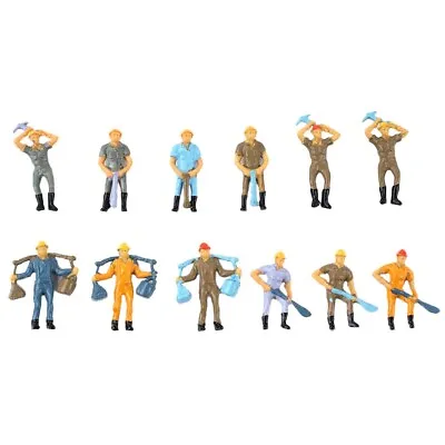 12 Pcs O Scale 1 48 Railway Workers Figures Train Work People Railroad Workers • $9.59