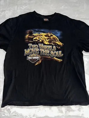 Harley Davidson T Shirt Two Wheels Move The Soul 2XL Wolves Vintage Voodoo NOLA • $24.90