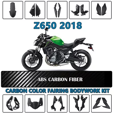 Carbon Fiber Fairing Bodywork Cover Cowl Protector For KAWASAKI Z650 2018-2023 • £119.93