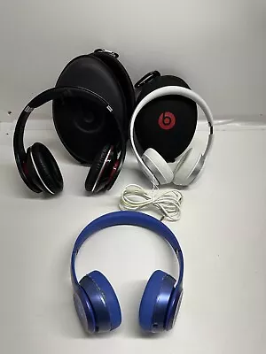 Lot Of 3 Dre Beats Headphones Solo 2 And Studio Monster TESTED WORKING - READ!!! • $47.50