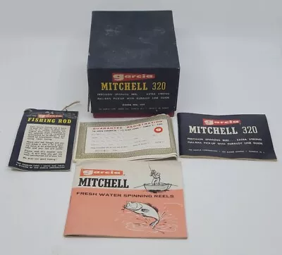 Vintage Garcia Mitchell 320 EMPTY Box With Original Papers Antique • $44.99
