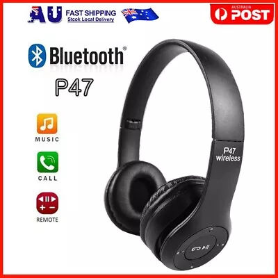 Noise Cancelling Wireless Headphones Bluetooth 5 Earphone Headset With Mic P47 • $13.98