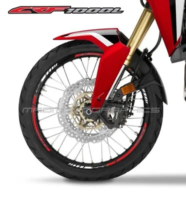 CRF1000L Motorcycle Wheel Decals Rim Stickers Stripes For Honda Africa Twin • £28.68