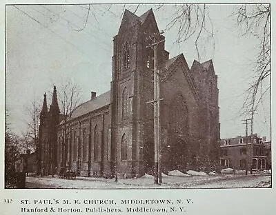 Postcard Middletown NY - C1900s St Paul's M. E. Church • $7