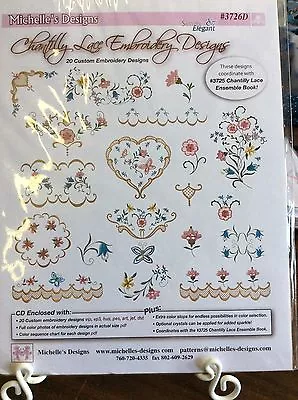 Michelle's Designs #3726d- Chantilly Lace Machine Embroidery Designs W/ Cd • $49.95