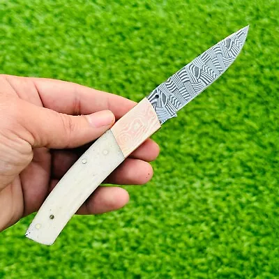 Master Cut Handmade Mosaic Damascus Pocket Knife  Bone Handle MC-08 • $124.99