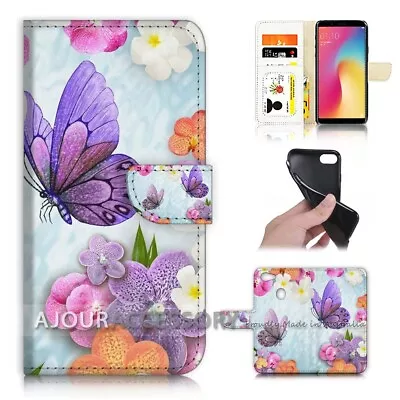 ( For Oppo A73 ) Flip Wallet Case Cover AJ21096 Butterfly Flower • $12.99