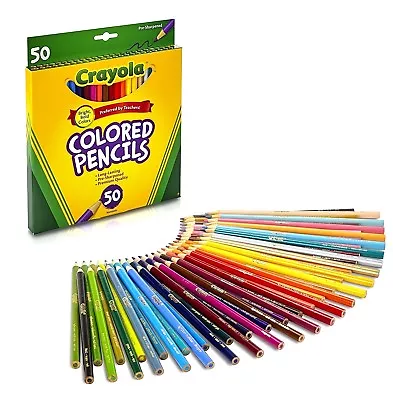 Crayola Colouring Pencils 50 Bright Bold Colours - 50 Pack - Pre-sharpened • £13.99