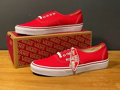 Official Brand New Vans With Tags US Size 11 Mens Casual Shoes Authentic Red • $58.80