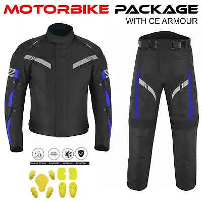 Motorcycle Suit Cordura Waterproof Motorbike Jacket Racing Trouser CE Armoured • $125.31