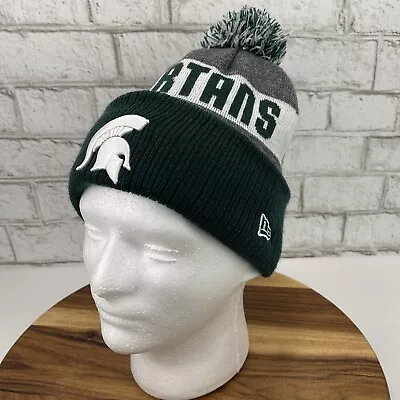 Michigan State St Spartans Ncaa New Era Cheer Knit Beanie Pom Winter Cap Hat • $14.99