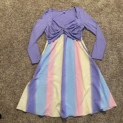 Dressgo Womens Rainbow Dress XL EUC • £12.53