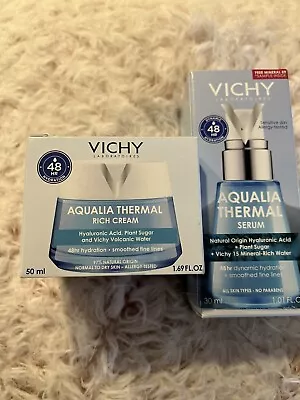 (Lot Of 2) Vichy Aqualia Thermal Fragrance Free Cream 1.69oz & Serum 1.01oz NEW • $41.99