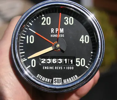 Stewart Warner Vintage Model 760 5K 5000 RPM Tachometer W/ Miles Meter • $75