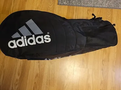 Adidas Large Tennis Bag Black 3 Pocket For Multiple Racquets Court Ball Backpack • $59