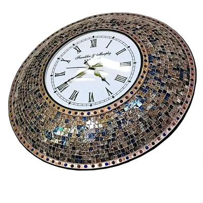 23  Mosaic Glass Frame Beaded Bezel | Large Wall Clock I Melbourne Dispatch • $166.95