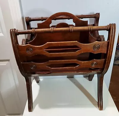 Vintage Mahogany Butler Magazine/Books Rack Style 855. • $47