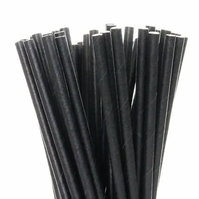 ART STRAWS SCHOOL BLACK PAPER STRAWS 6mm  IN 1/25/50/100/250/500/1000 • £1.39